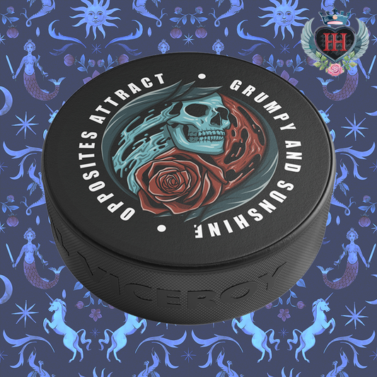 Opposites Attract Hockey Puck